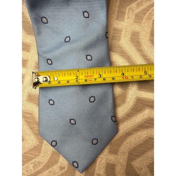 Brooks Brothers 346 Men’s Tie Geometric Blue pure Silk Made in USA Necktie - Picture 4 of 7